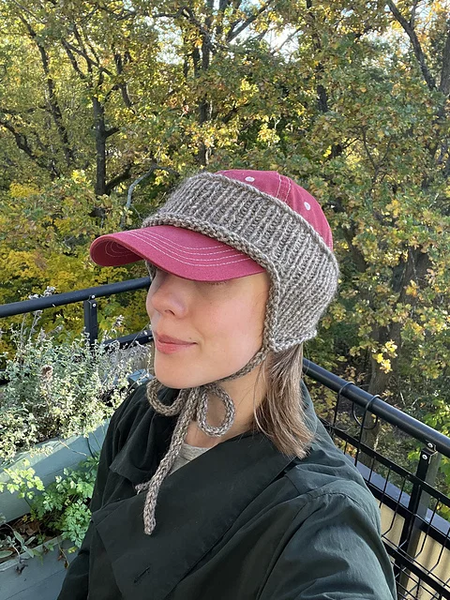 Free earflap headband knitting pattern - How to knit a ball cap headband with earflaps