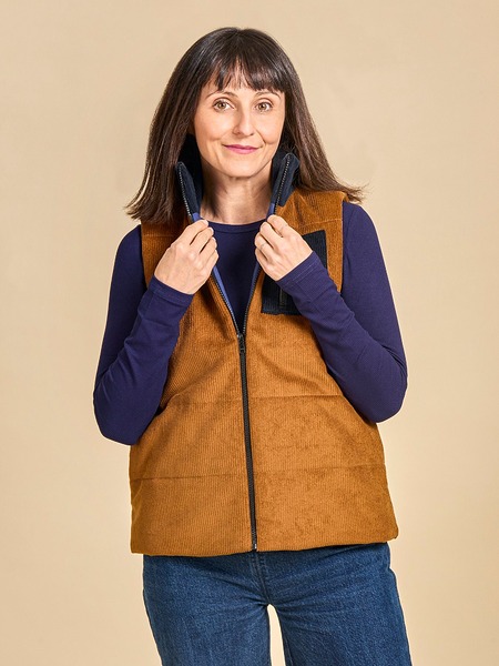 Free Core Boréal Vest sewing pattern - Easy DIY oversized lined vest by Core Fabrics