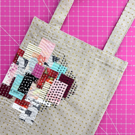 Free Patchwork Sashiko Tote Bag Tutorial
