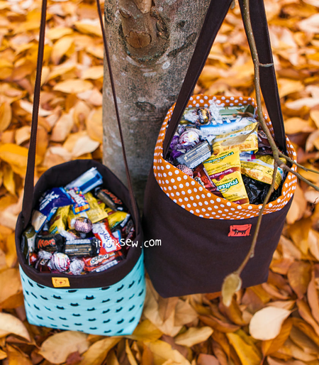 No-fuss trick-or-treat bag PDF by I Think Sew