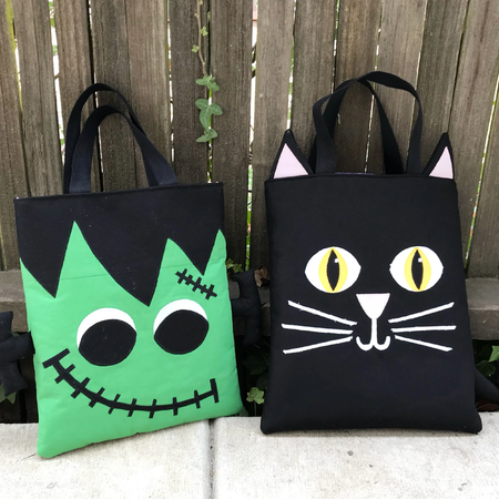Meghan Makes Do Frankenstein and black cat bag patterns
