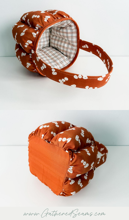 Gathered Seams trick or treat basket sewing tutorial