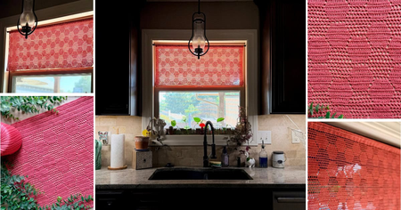 Free Honeycomb Filet Crochet curtain pattern - How to crochet lace kitchen window curtains
