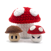 Free mushroom crochet pattern - How to crochet an easy mini mushroom keychain