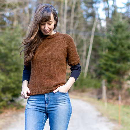 Free bulky raglan sweater knitting pattern - How to knit a top down short sleeve pullover